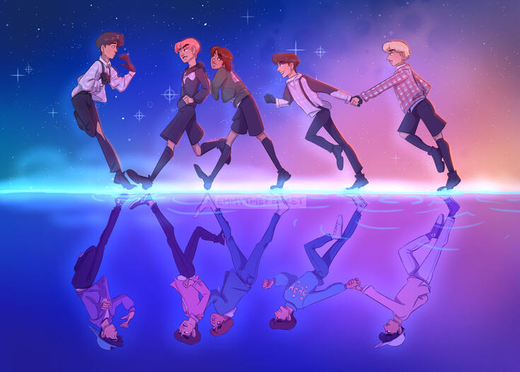 Commemorative piece for K Pop group TXT's 5th anniversary
